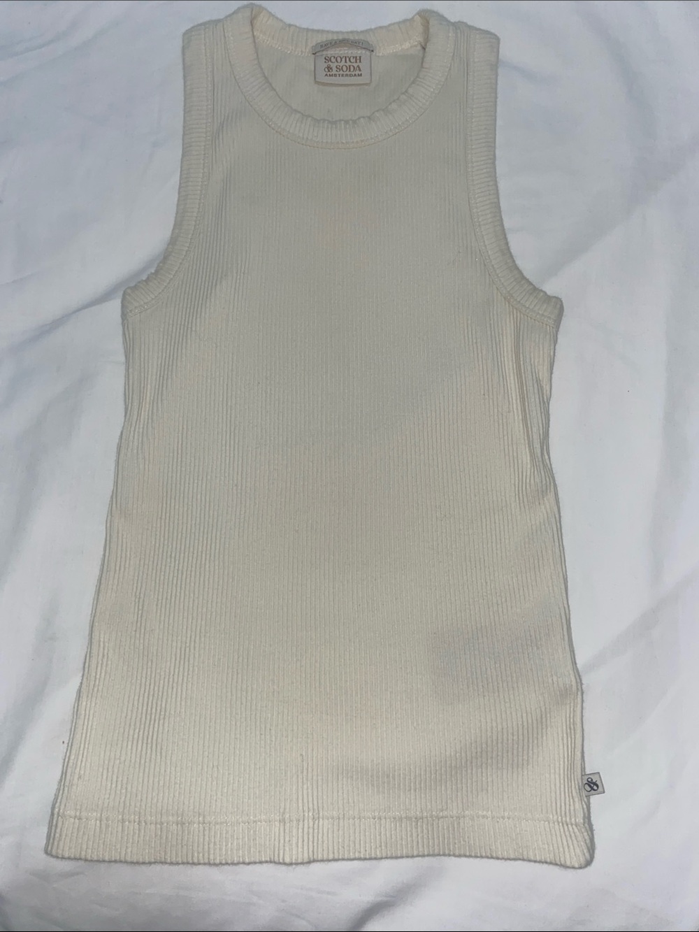 Scotch & Soda Women’s XS Cream Ribbed Sleeveless Tank
